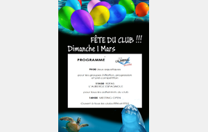 Fête du club le 01/03/2019 - Save the date !